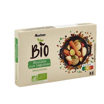 Auchan BIO Bouillon aux légumes et aromates Bio, 8x10g