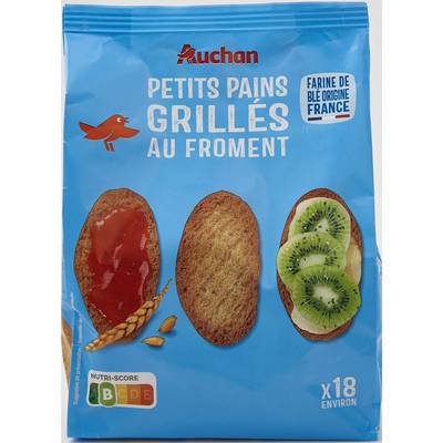 Auchan Petits pains grillés au froment, 225g