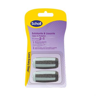 Scholl Recharge rouleau 2en1, 2 pièces