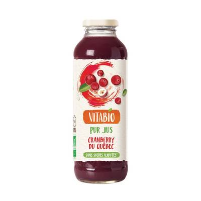 Vitabio Pur jus de Cranberry du Québec Bio Sans Sucres ajoutés, 50cl