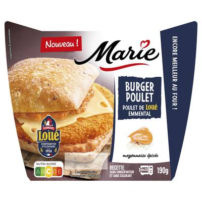 Marie Burger Poulet, Emmental et Mayonnaise Epicée, 190g
