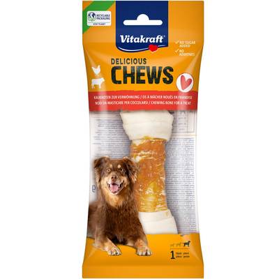 Vitakraft Deli Chews Os noué à mastiquer avec Poulet taille L - Friandise Récompense pour grand chien, 90g