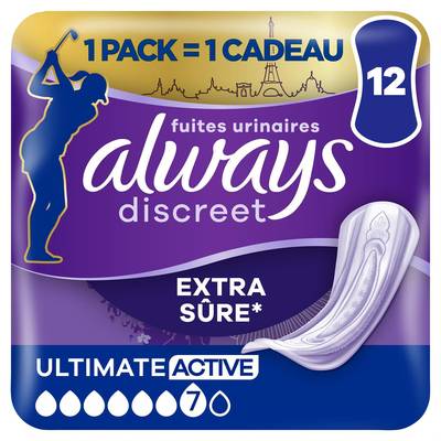 Always Serviettes Hygiéniques Fuites Urinaires, 12 serviettes