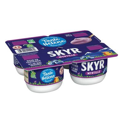Tante Hélène Skyr myrtille bio, 4x100g