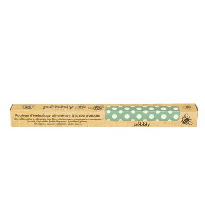 Pebbly Rouleau d'emballage alimentaire réutilisable à la cire d'abeille, 1 m