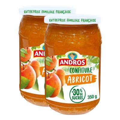 Andros Confiture allégée d'abricot, 2x350g