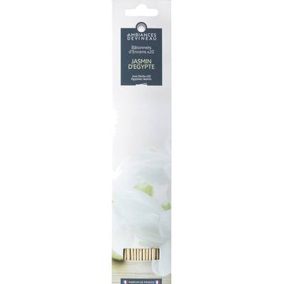 Ambiances Devineau Bâtonnets d'encens parfumés jasmin d'Egypte, 20 Bâtonnets