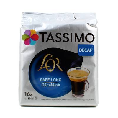 Tassimo Capsules l'or café long décaféiné, 16 capsules