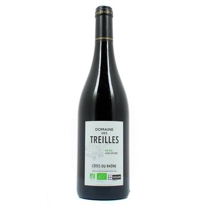 Côtes du Rhône rouge AOP Domaine des Treilles BIO sans soufre et Vegan, 75cl