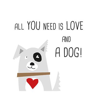 Paperproducts Design Serviettes papier Love and Dog, 20 serviettes de 33 x 33 cm
