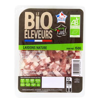 Bonjour Campagne Lardons Natures, Bio, 150g