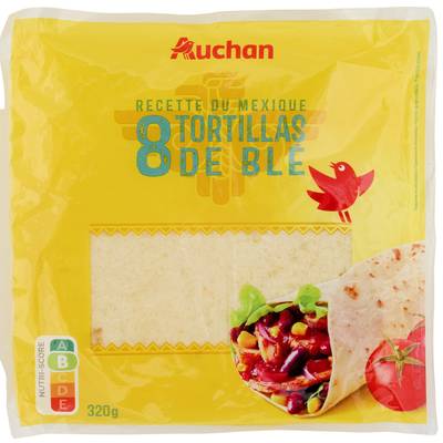Auchan 8 Galettes Tortillas de blé, 320g