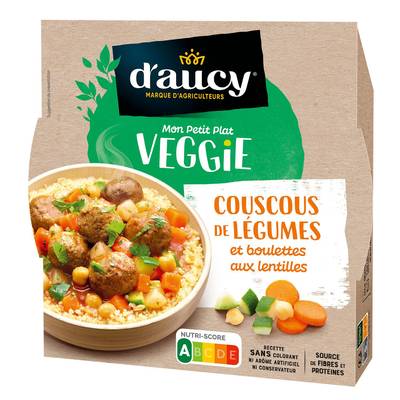 D'aucy Couscous de Légumes et Boulette de Lentilles - Veggie, 320g