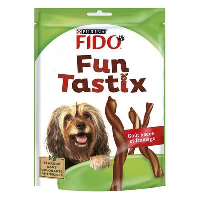 Purina - Fido Sticks Bacon Fromage Fun Tastix - Récompense pour chien adulte, 150g