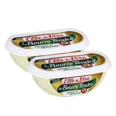 Elle&Vire Beurrier tendre 1/2sel, 2x250g