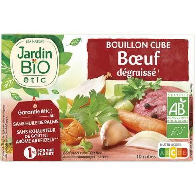 Jardin Bio Etic Bouillon Cube Boeuf dégraissé bio, 10x10g
