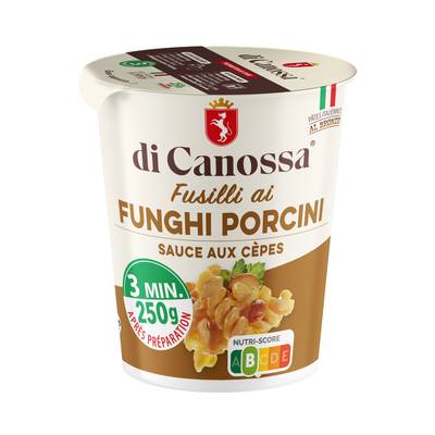 Di Canossa Fusilli Sauce Cèpes en cup - Fusilli Ai Funghi Porcini, 70g