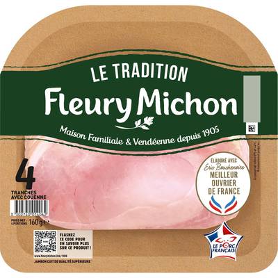Fleury Michon Jambon Blanc Le Tradition, 160g, 4 tranches