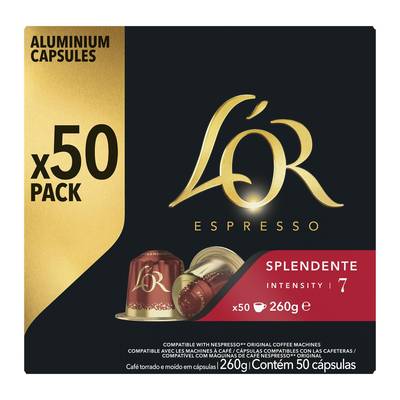 L'or Espresso Café Espresso Splendente N°7 X50, 50 capsules