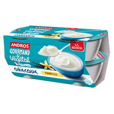 Andros Gourmand et Végétal Dessert à la Grecque Végétal Vanille, 4x115g