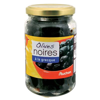Auchan Olives noires à la grecque, 235g