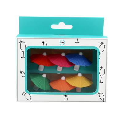 Dotz Set de 6 marqueurs de verre en silicone parasol, 6 pièces