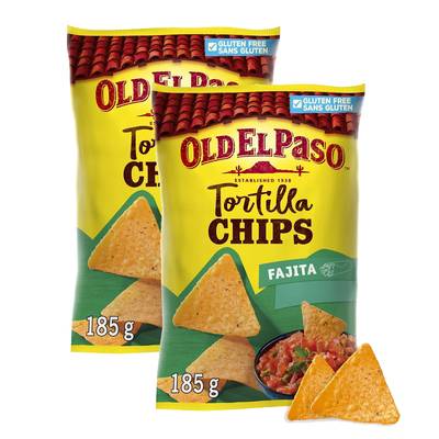 Old el Paso Crunchy tortilla chips fajitas, Lot de 2x185g