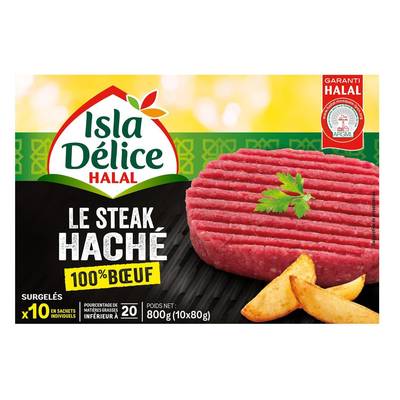 Isla Délice Steaks Hachés - Halal, 10x80g