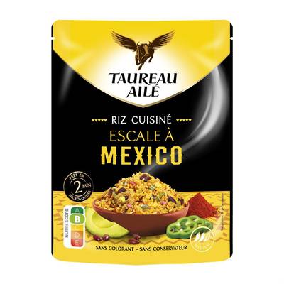 Taureau Ailé Riz Micro-Ondes Express Basmati Escale À Mexico, 220g
