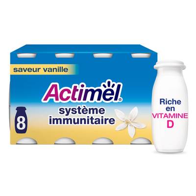 Actimel Yaourt à boire Vanille, 8x100g