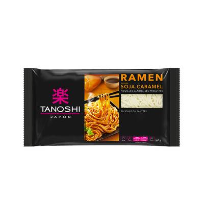 Tanoshi - Japon Ramen Saveur Soja Caramel Nouilles Japonaises Précuites, 360g