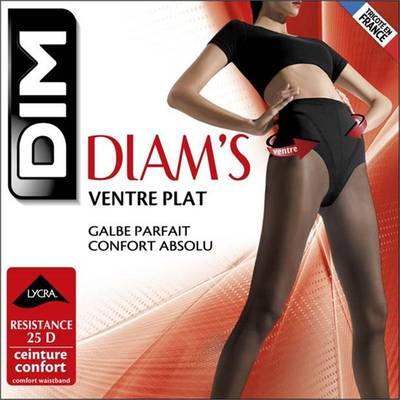 Dim Collant Diam's Ventre Plat Noir 25D, Taille 3