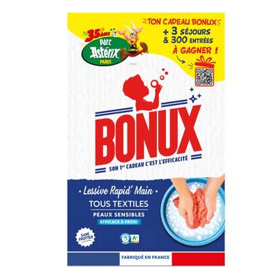 Bonux Lessive Main Rapid' Tous Textiles Effice à Froid, 450g