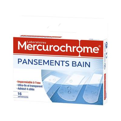 Mercurochrome Pansements bain 3 tailles, 16  pièces