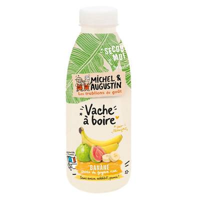 Michel et Augustin Yaourt à boire banane pointe de goyave rose, 500ml