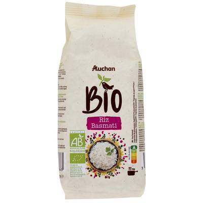 Auchan BIO Riz basmati Bio prêt en 11 min, 500g