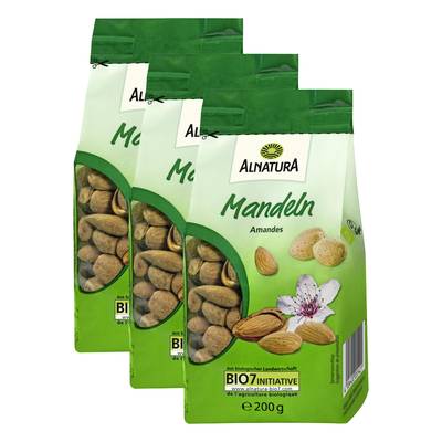 Alnatura Amandes bio, Lot de 3x200g