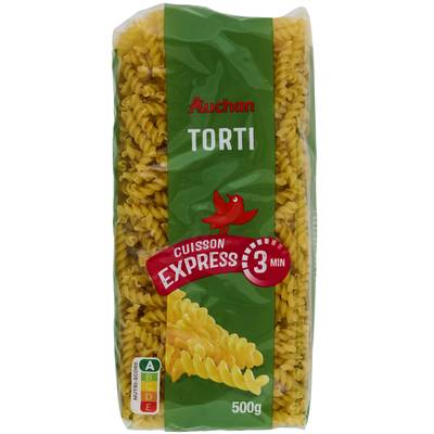 Auchan Pâtes Torti Cuisson Rapide 3 min, 500g