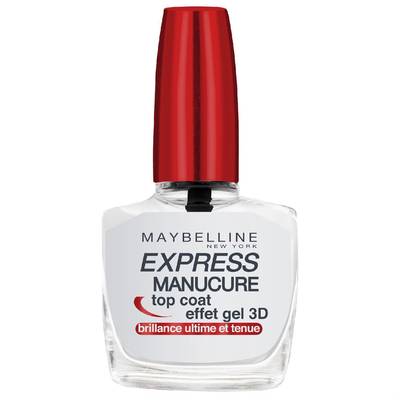 Gemey Maybelline Vernis à Ongles gel 3D top coat Tenue & Strong Pro, Top coat - 10ml