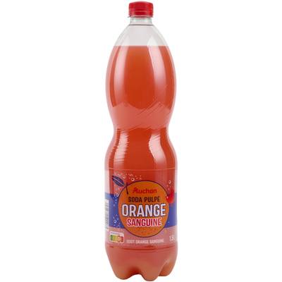 Auchan Soda à la pulpe d'orange sanguine, 1,5L