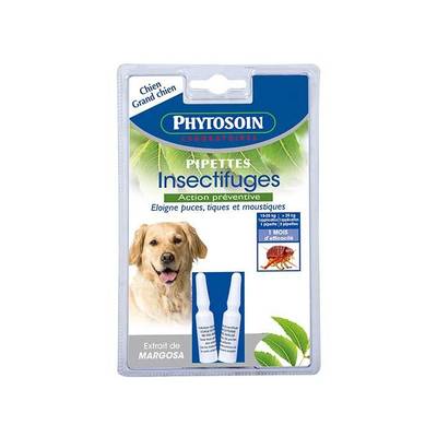Phytosoin 2 Pipettes Insectifuges pour Chien Moyen et Grand Chien