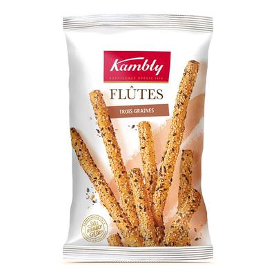 Kambly Flûtes Croustillantes aux Trois Graines, 125g