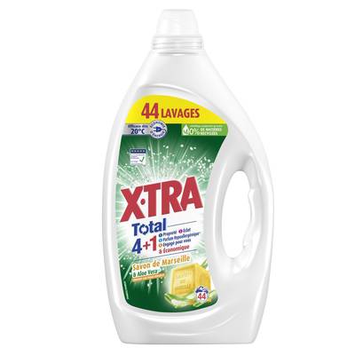 X Tra Lessive Liquide Total 4en1 Marseille, 1,98L