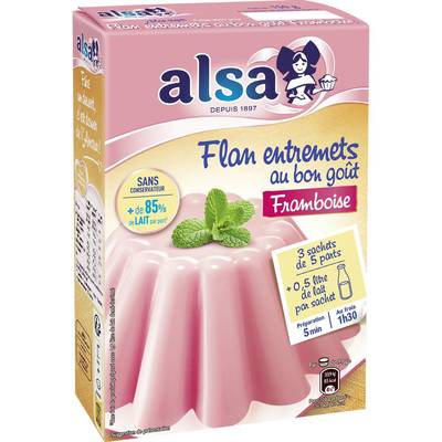 Alsa Flan Gout Framboise, 150g