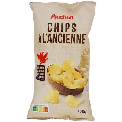 Auchan Chips à l'ancienne nature, 150g