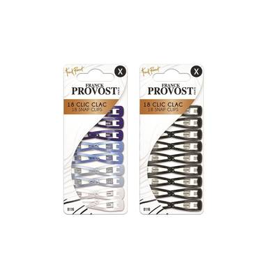 Franck Provost Barrettes clic clac fantaisies coloris aléatoire, 18 barrettes