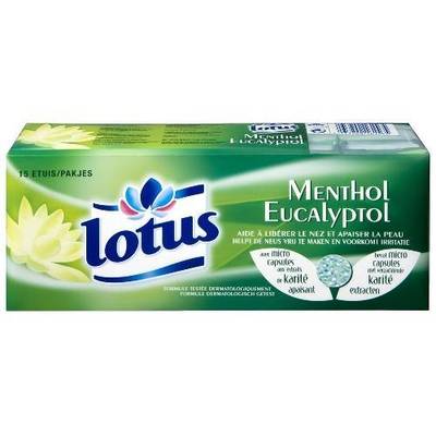 Lotus Mouchoirs étuis classiques Menthol Eucalyptol, 15 étuis
