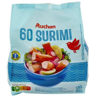 Auchan Bâtonnets de Surimi, 60 pièces - 1kg