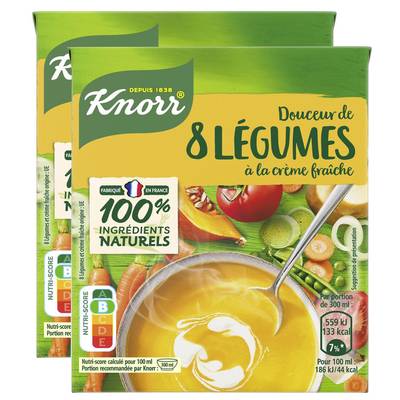 Knorr Soupe Douceur de 8 légumes à la crème fraîche, Lot de 2x30cl