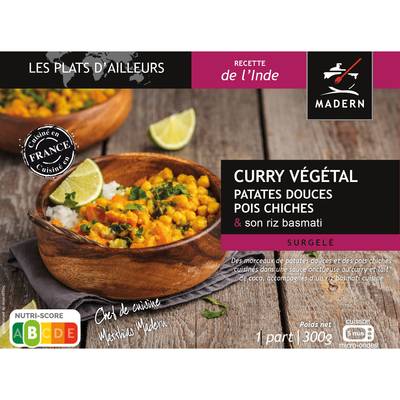 Madern Curry Végétal Patate Douce et Pois Chiches, 300g